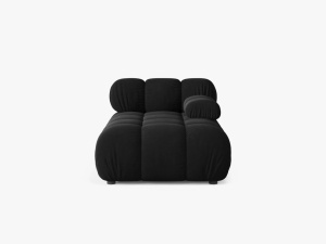 MODUL SEZLONG COLTAR BELLIS, PE DREAPTA, NEGRU, CU TAPITERIE DIN CATIFEA BLUVEL, MICADONI