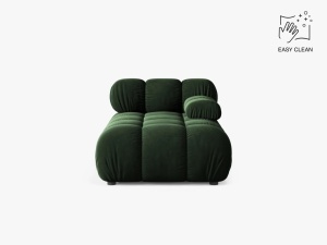MODUL SEZLONG COLTAR BELLIS, PE DREAPTA, VERDE SMARALD, CU TAPITERIE DIN CATIFEA VENUS, MICADONI