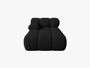 MODUL SEZLONG COLTAR BELLIS, PE STANGA, NEGRU, CU TAPITERIE DIN TEXTIL 3D SONIC, MICADONI