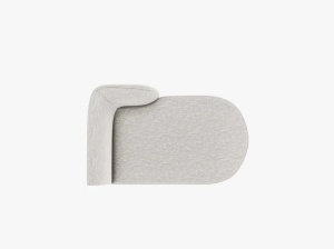 MODUL SEZLONG MILEY, PE DREAPTA, GRI DESCHIS, CU TAPITERIE DIN TEXTIL CHENILLE HAGA, MICADONI - Img 4