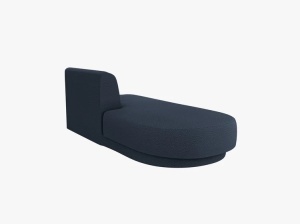 MODUL SEZLONG MILEY, PE STANGA, ALBASTRU INCHIS, CU TAPITERIE DIN TEXTIL BOUCE BALOO, MICADONI - Img 4