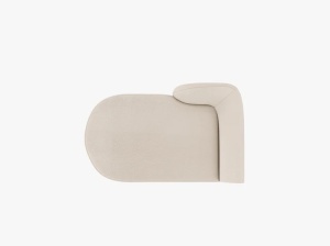MODUL SEZLONG MILEY, PE STANGA, BEJ, CU TAPITERIE DIN TEXTIL BOUCLE BALOO, MICADONI - Img 3