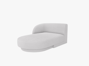 MODUL SEZLONG MILEY, PE STANGA, GRI DESCHIS, CU TAPITERIE DIN TEXTIL BOUCLE BALOO, MICADONI
