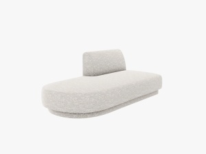 MODUL SEZLONG MILEY, PE STANGA, GRI DESCHIS, CU TAPITERIE DIN TEXTIL CHENILLE HAGA, MICADONI