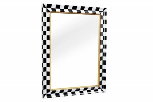 OGLINDA DE PERETE, CHESS 80CM, NEGRU- ALB-AURIU, COD 43630, MODEL DEOSEBIT - Img 5