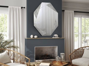 OGLINDA DECORATIVA 120CM, LAVERNA, COD 434799 , ARGINTIU, DESIGN MODERN - Img 2