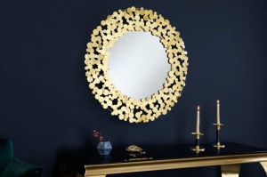 OGLINDA DECORATIVA, MONEDE 80CM, METAL AURIU, COD 42242, DESIGN MODERN