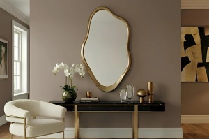 OGLINDA DEOSEBITA, EMBER 100CM, RAMA AURIE, POLIURETAN, MDF SI OGLINDA, ARTIM GROUP SELECTION