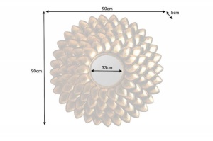 OGLINDA MODERNA 90CM,FLOWER, COD 41762, STIL MODERN, REALIZATA DIN METAL DE CULOARE AURIE - Img 7
