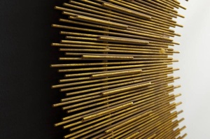 OGLINDA MODERNA 92CM,SUNHINE , COD 41761, STIL MODERN, REALIZATA DIN METAL DE CULOARE AURIE - Img 3