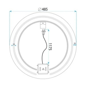 OGLINDA PENTRU BAIE, CU LED, MODERN 50 CM, CALITATE SUPERIOARA - Img 8