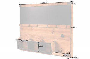 ORGANIZATOR DE PERETE, HERITAGE 80CM, DIN LEMN MASIV, COD 40880, STIL VINTAGE - Img 7