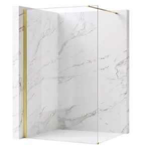 PARAVAN DE DUS FLEXI 140, AURIU/TRANSPARENT, CALITATE SUPERIOARA - Img 2