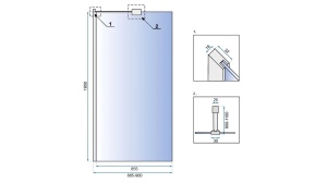 PARAVAN DE DUS REA AERO N, 90CM, CROM, DIN STICLA, CALITATE SUPERIOARA - Img 5