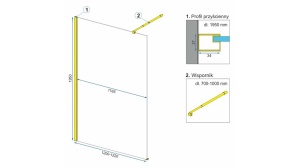 PARAVAN DE DUS REA AERO OMBRE, 120CM, AURIU PERIAT/ALB, DIN STICLA, CALITATE SUPERIOARA - Img 6