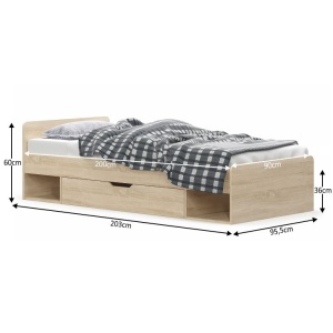 PAT DE O PERSOANA 90x200 TEYO DIN STEJAR STIL MODERN TK - Img 3