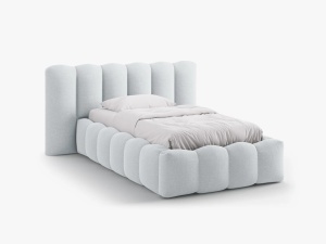 PAT SINGLE LUPINE, GRI DESCHIS, CU TAPITERIE DIN TEXTIL STRUCTURAT MOLYBDEN, MICADONI