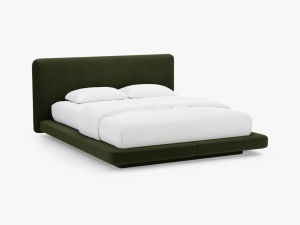 PAT TAPITAT LINEA, 160X200, VEERDE ARMY, CU TAPITERIE DIN CATIFEA MAGIC VELVET, MICADONI