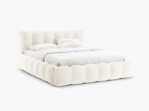 PAT TAPITAT LUPINE, 200X200, BEJ DESCHIS, SOMIERA RABATABILA, CU TAPITERIE DIN TEXTIL CHENILLE LORIS, MICADONI