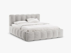 PAT TAPITAT LUPINE, 200X200, GRI DESCHIS, SOMIERA RABATABILA, CU TAPITERIE DIN TEXTIL CHENILLE PERFECT ARMONY, MICADONI
