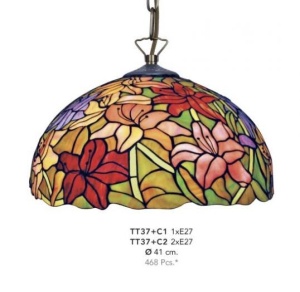 PENDUL DEOSEBIT TIFFANY, COD TT37+C1, DIN METAL SI STICLA