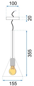 PENDUL LARGO GRAY, 15,5x135/100 cm, GRI, DIN METAL DE INALTA CALITATE, STIL MODERN, TU - Img 8