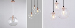 PENDUL LASSI ROSE GOLD APP041-1CP, 30x30/90 cm, ROZ AURIU SI NEGRU, DIN STICLA SI METAL DE INALTA CALITATE, STIL MODERN, TU - Img 6