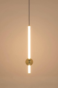 PENDUL LIBRA 60, AURIU/ALB, DIN METAL SI STICLA, STIL MODERN - Img 2