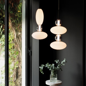 PENDUL LUMIERE-2 SP, ALB, DIN STICLA, STIL MODERN - Img 2