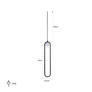 PENDUL MAVEY NEGRU, CONFECTIONAT DIN ALUMINIU, STIL MODERN - Img 2