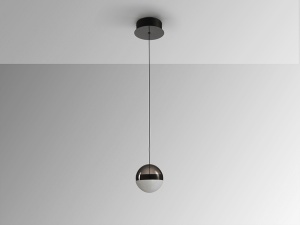 PENDUL ORBES, 12 CM, NEGRU/FUMURIU, DIN METAL, STICLA SI POLICARBONAT, STIL MODERN