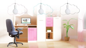 PENDUL PINK CLOUD LH2077-1, 34,5x19,5 cm, ROZ, DIN METAL DE INALTA CALITATE, STIL MODERN, TU - Img 4