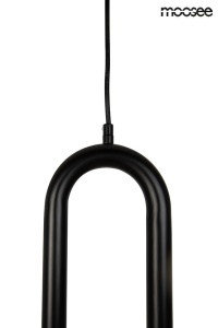PENDUL PUZO S, NEGRU/ALB, CONFECTIONAT DIN STICLA SI METAL, STIL MODERN - Img 4