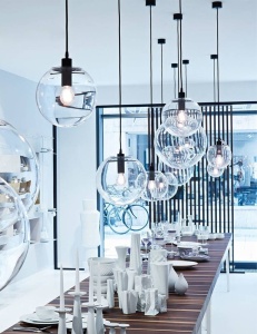 PENDUL SANDRA 30, NEGRU/TRANSPARENT, DIN METAL SI STICLA, STIL MODERN - Img 5
