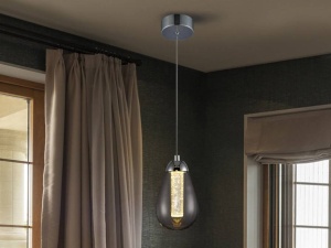 PENDUL TACCIA, 12 CM, CROM/TRANSPARENT, DIN METAL SI STICLA, STIL MODERN