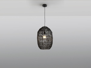 PENDUL TIZNE, 32 CM, NEGRU/NEGRU, DIN METAL SI FIBRE DE HARTIE, STIL MODERN
