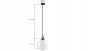PENDUL VERTO B APP044-1CP / APP045-1CP, 18x19/80 cm, TRANSPARENT SI NEGRU, DIN STICLA SI METAL, STIL MODERN, TU - Img 7
