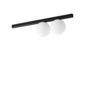 PLAFONIERA BINOMIO PL2, NEGRU, DIN METAL, STIL MODERN