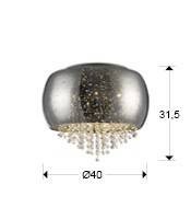 PLAFONIERA CAELUM, 40 CM, CROM/TRANSPARENT, DIN METAL SI STICLA, STIL MODERN - Img 3