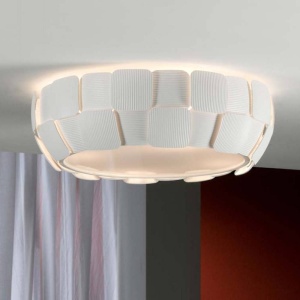 PLAFONIERA QUIOS, 46 CM, ALB MAT, DIN METAL SI POLICARBONAT, STIL MODERN - Img 2