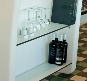 RAFT DE BAR CRETA 120, ALB, DIN MELAMINA, STIL MODERN, B2