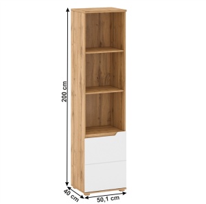RAFT VINCO R2, MODEL DREAPTA, STEJAR WOTAN/ALB EXTRA LUCIOS HG, DIN DTD LAMINAT SI MDF, STIL MODERN, TK - Img 3