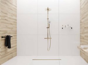 RIGOLA DUS, REA NEO PURE MIRROR SLIM, 90 CM, GOLD CHAMPAGNE, DESIGN MODERN, CALITATE SUPERIOARA, REA - Img 5