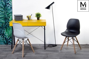 SCAUN ALB DIN POLIPROPILENA LEAF WOOD STIL MODERN B2