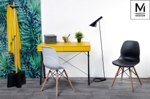 SCAUN ALB DIN POLIPROPILENA LEAF WOOD STIL MODERN B2 - Img 2