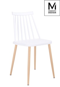 SCAUN ALB DIN POLIPROPILENA RIBS STIL MODERN B2 - Img 1