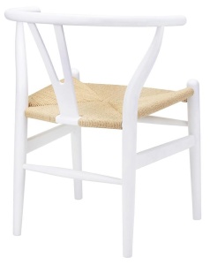 SCAUN ALB WISHBONE DIN LEMN CU FIBRE NATURALE STIL MODERN B2 - Img 2