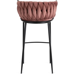 SCAUN BAR, ARTIM MEBLE, REALIZAT DIN CATIFEA SI METAL, CULOARE ROZ/NEGRU, STIL MODERN - Img 5