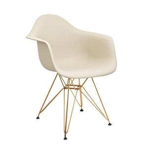 SCAUN BEJ DIN POLIPROPILENA DAR GOLD STIL MODERN B2