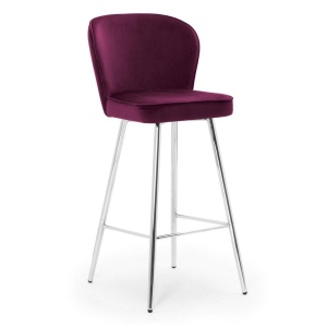 SCAUN DE BAR AINE 70, BORDO/CROM, STIL MODERN
